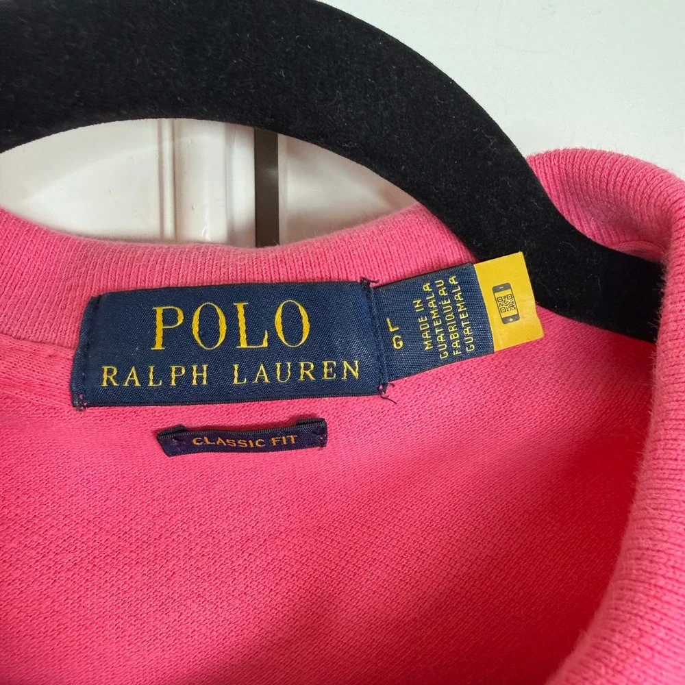 Polo Ralph Lauren Polo Shirt Mens Large Pink Classic Fit Short Sleeve Pique Pony